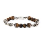 Βραχιόλι από Ασήμι 925 με Tiger Eye Πέτρες