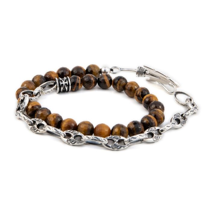 Βραχιόλι Βέλος με Πέτρες Tiger Eye – Ασήμι 925 - Image 3