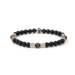 Sterling Silver Bracelet with Onyx and Silicon