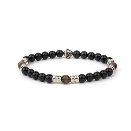 Sterling Silver Bracelet with Onyx and Silicon