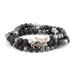 Bracelet Sterling Silver with onyx and hematite beads - Image 3
