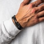 Bracelet Sterling Silver with onyx and hematite beads - Image 2