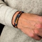 Sterling silver bracelet with sodalite jasper agate beads - Image 2