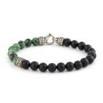 Meander Bracelet – 925 Sterling Silver with Black Onyx Beads