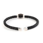 Sterling silver leather spiral bracelet - Image 2