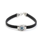 Leather Bracelet with Fildisi Evil Eye