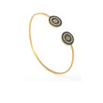 Blue Evil Eye Bracelet with Zircons - Silver and Gold Plated - Image 2