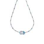 Meander Necklace - Blue Opal and Sterling Silver