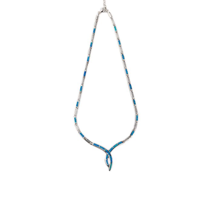 Meander - Greek key opal necklace - Image 1