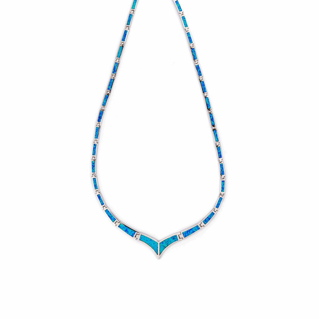 CH-NE-0418013 Opal Necklace - Sterling Silver