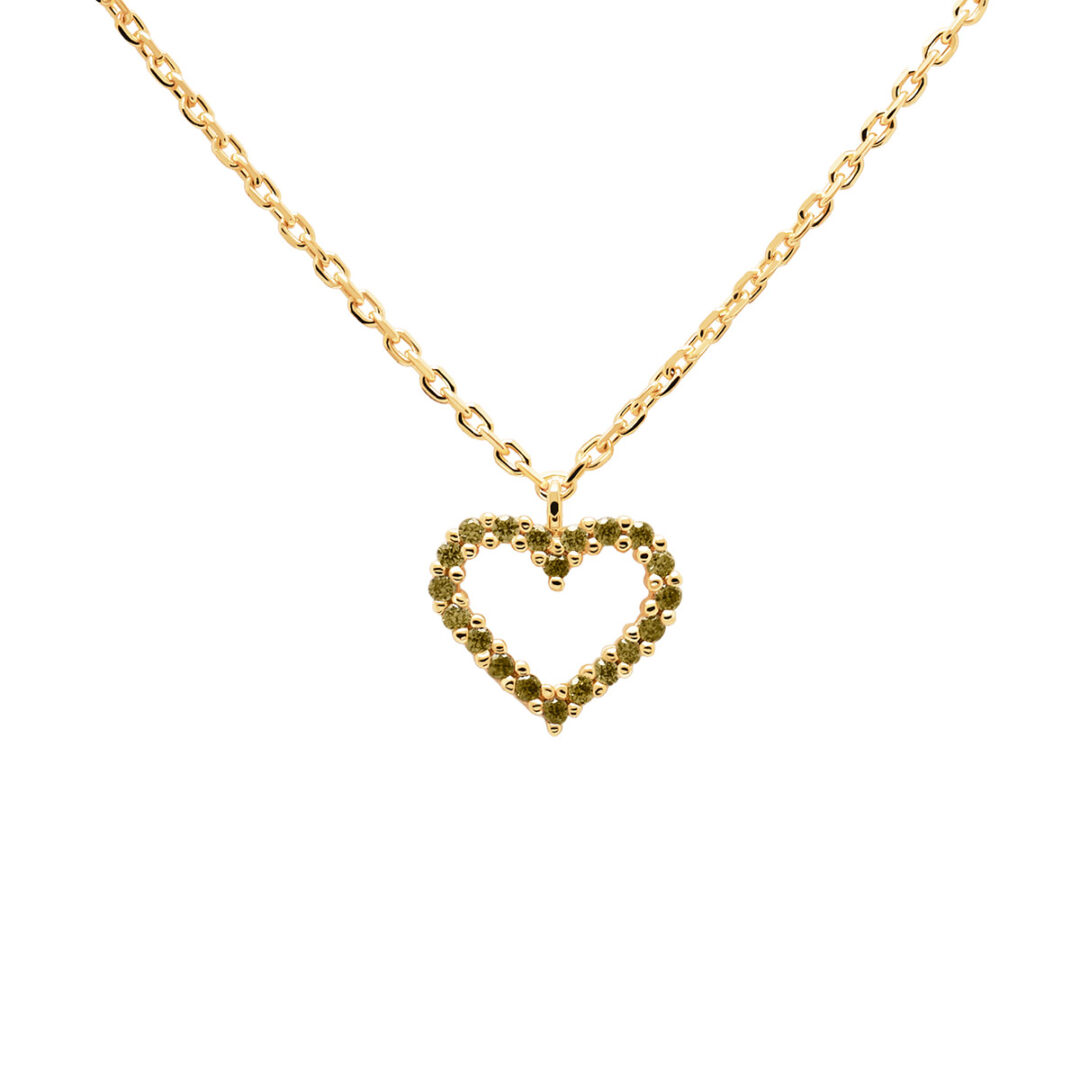 CO01-223-A PD Paola Olive Heart Necklace Gold - Image 1
