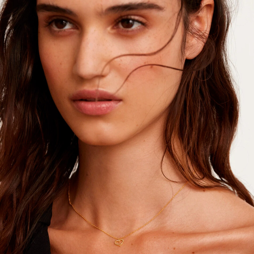 CO01-223-C PD Paola Olive Heart Necklace Gold - Image 4