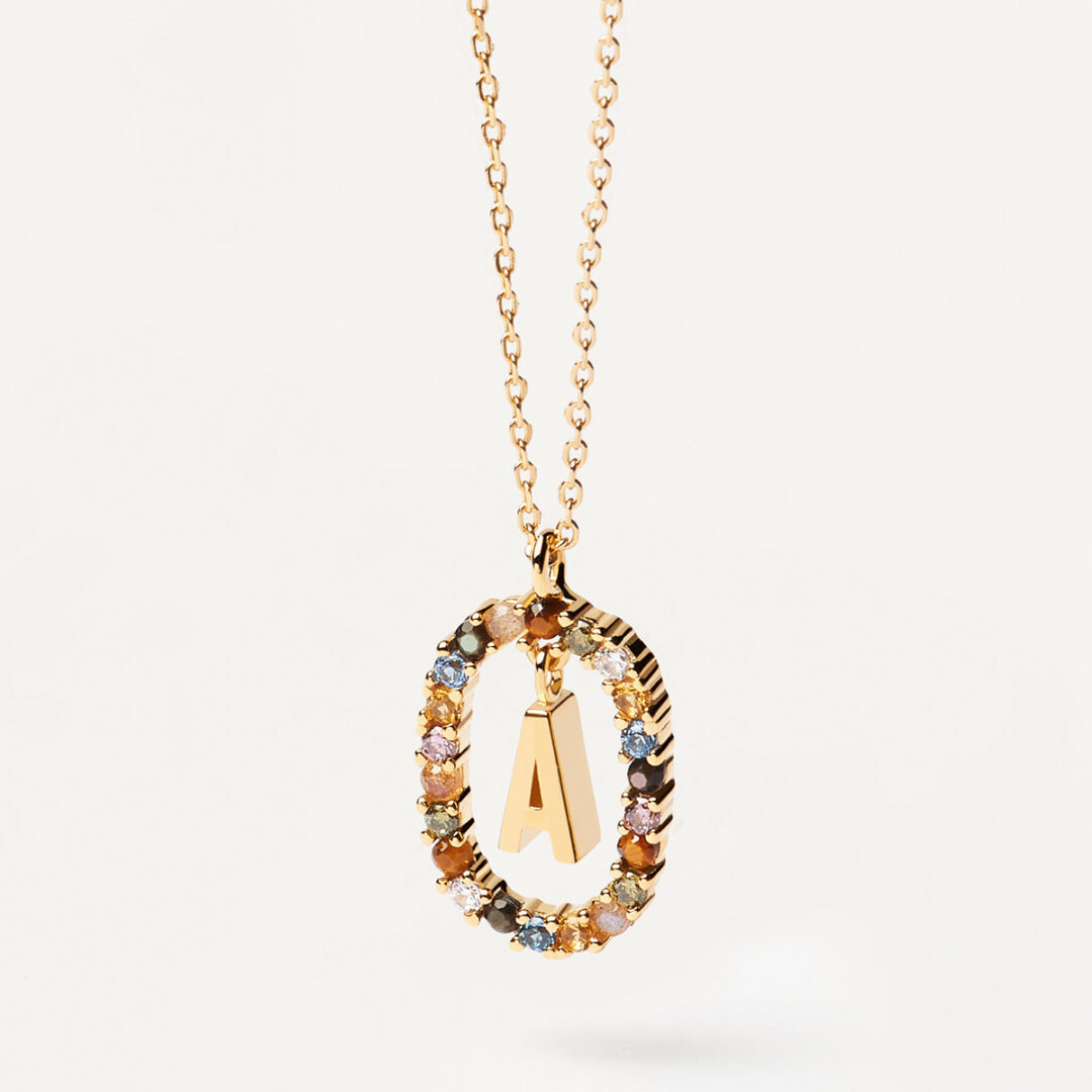 CO01-260-B Κολιέ PD PAOLA με Μονόγραμμα Α - Ασήμι 925 με επιχρύσωμα 18Κ - Image 3