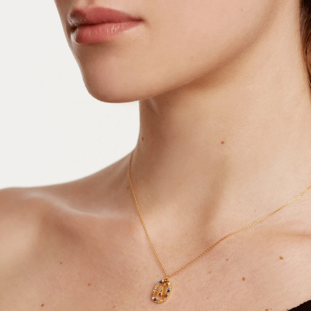 CO01-260-H Κολιέ PD PAOLA με Μονόγραμμα Α - Ασήμι 925 με επιχρύσωμα 18Κ - Image 2