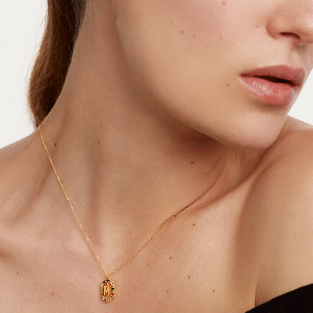 CO01-272-E Κολιέ PD PAOLA με Μονόγραμμα M - Ασήμι 925 με επιχρύσωμα 18Κ - Image 4
