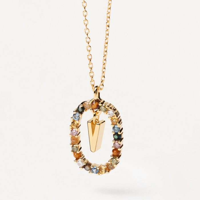PD Paola Letter V Necklace - 18k Gold plating - Image 3