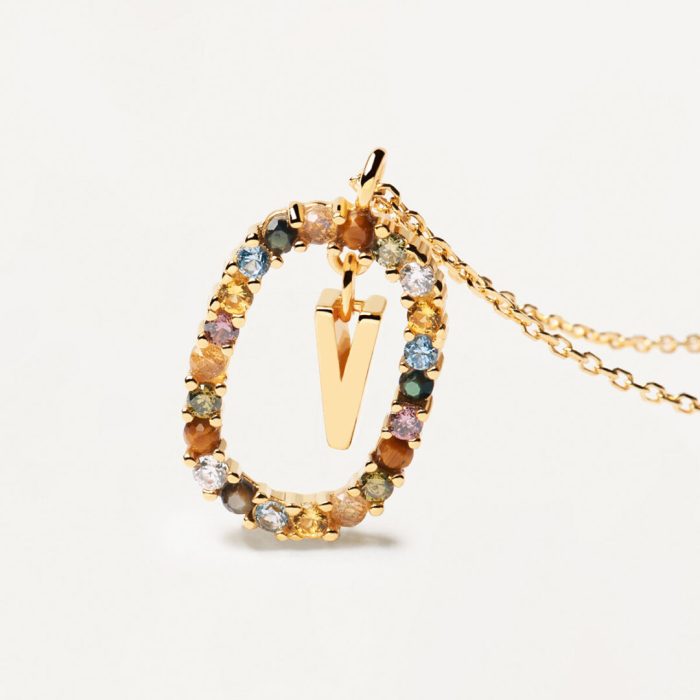 PD Paola Letter V Necklace - 18k Gold plating - Image 5