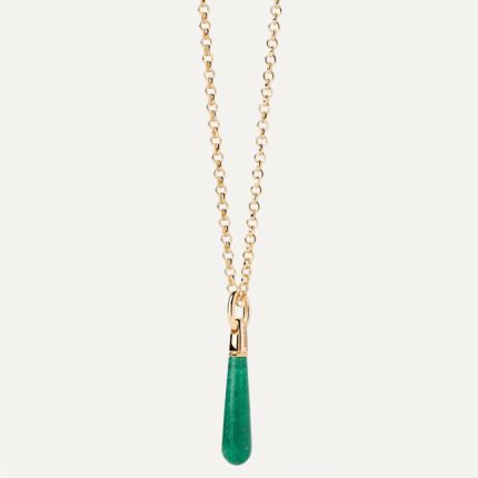 PDPAOLA Green Aventurine Large Drop Pendant