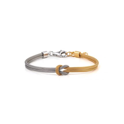 Knot Chain Bracelet Gold Plated and Sterling Silver