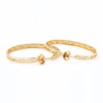14k Gold Meander Hoop Earrings - Image 2