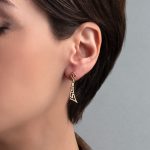 14K Gold Geometrical Meander Earrings - Image 2