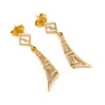14K Gold Geometrical Meander Earrings