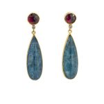 Rhodolite and Apatite Drop Earrings