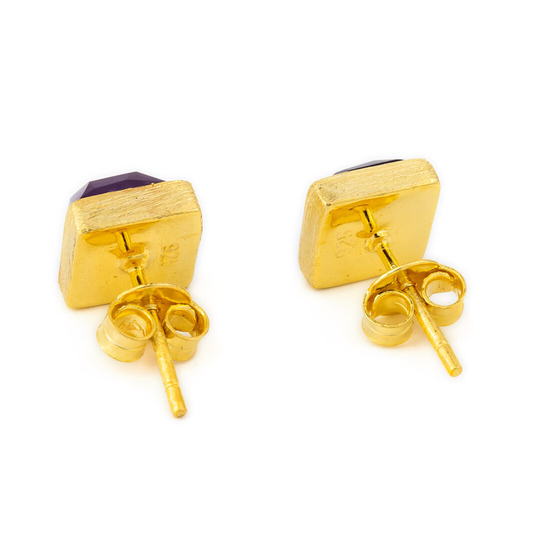 EI-E-032910c Amethyst Stud Earrings - Image 3