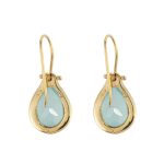 Σκουλαρίκια Δάκρυ Aqua Chalcedony – Ασήμι 925 Επιχρυσωμένο - Image 3