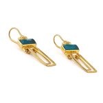 Pariba Long Earrings - 925 Sterling Silver and Gold Plated - Image 3