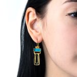 Pariba Long Earrings - 925 Sterling Silver and Gold Plated - Image 2