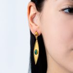 Σκουλαρίκια με Blue Topaz και Τουρμαλίνη – Ασήμι 925 επιχρυσωμένα - Image 2
