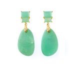 Σκουλαρίκια Chrysoprase - Ασήμι 925 και επιχρυσωμένα