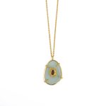 Κολιέ Aqua Chalcedony - Επιχρυσωμένο Ασήμι 925