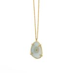 Κολιέ Aqua Chalcedony - Επιχρυσωμένο Ασήμι 925 - Image 3
