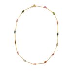 925 Sterling Silver and Gold Plated Tourmaline Necklace - Image 2