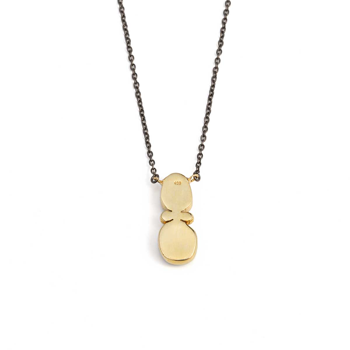 EI-NE-07606033-KLP1460b 925 Sterling Silver and Gold Plated London Blue Topaz Necklace - Image 3