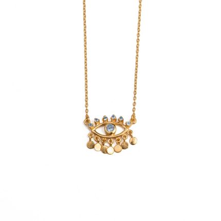 Eye Necklace with Blue Topaz