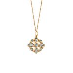 Κολιέ Λουλούδι Blue Topaz – Επιχρυσωμένο Ασήμι 925