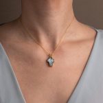 Blue topaz Cross Necklace - 925 Sterling Silver and Gold Plated - Image 2