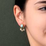 Larimar Chandelier Pearl Earrings - Image 2