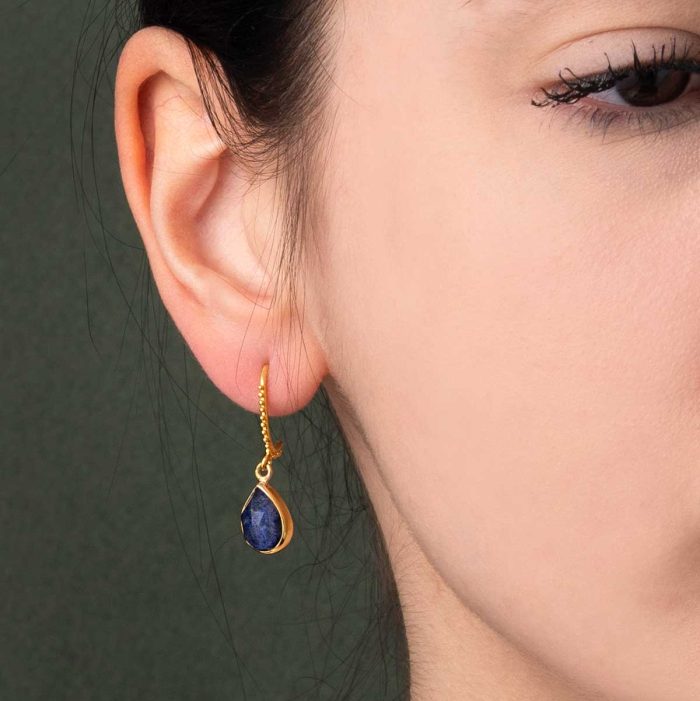 Lapis Teardrop Earrings - Image 2
