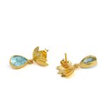 Blue Topaz Tulip Earrings - Image 4