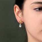 Blue Topaz Tulip Earrings - Image 2