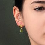 Σκουλαρίκια Περίδοτο Τουλίπα – Επιχρυσωμένο Ασήμι 925 - Image 2