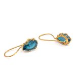 Σκουλαρίκια Σταγόνα Deep Blue Quartz - Επιχρυσωμένο Ασήμι 925 - Image 3