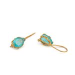 Σκουλαρίκια Σταγόνα Blue Quartz - Επιχρυσωμένο Ασήμι 925