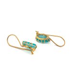 Σκουλαρίκια Σταγόνα Blue Quartz - Επιχρυσωμένο Ασήμι 925 - Image 3