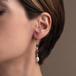 Σκουλαρίκια Κρεμαστά με London Topaz και Περίδοτο - Επιχρυσωμένο Ασήμι 925 - Image 2