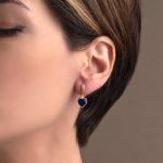 Lapis Heart Earrings - 925 Sterling Silver and Gold Plated - Image 2